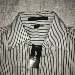 NWT EXPRESS DEEP V-NECK DRESS BUTTON UP METALLIC M